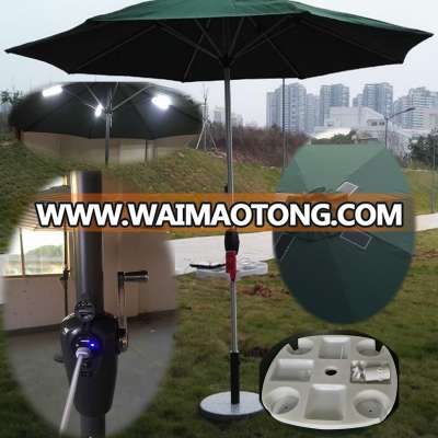 usb solar umbrella 38mm aluminium pole charging cell phone beach umbrella